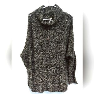 Free People Sz XS Cowl Neck Boho Oversized Sweater Cloud born Alpaca Wool Blend